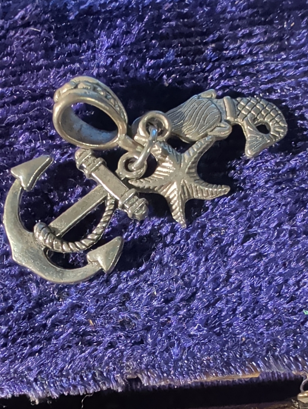 Unique Vintage Silver-Tone Nautical Charm Pendant for Kids